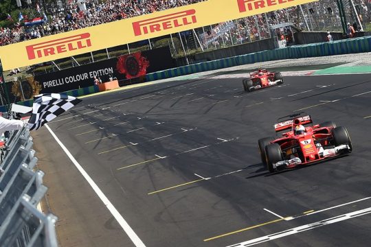 Sebastian Vettel venceu de ponta a ponta o GP da Hungria. Max Verstappen ficou na ponta por algumas voltas quando a Ferrari trocou os pneus. Foto: Ferrari