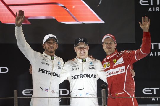 P?dio do GP de Abu Dhabi. Bottas venceu mas o vice-campeonato ficou com Sebastian Vettel da Ferrari: Steve Etherington