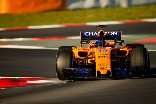 A McLaren de Fernando Alonso conquistou o segundo tempo no último dia de testes na Espanha. Foto: LAT Images ref: Digital Image _L5R8992