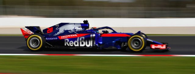 A equipe Toro Rosso foi bem nos treinos e ficou entre os seis primeiros nos treinos em Barcelona. Foto: Getty Images / Red Bull Content Pool // AP-1UZEBS9Y11W11 // Usage for editorial use only // Please go to www.redbullcontentpool.com for further information. //